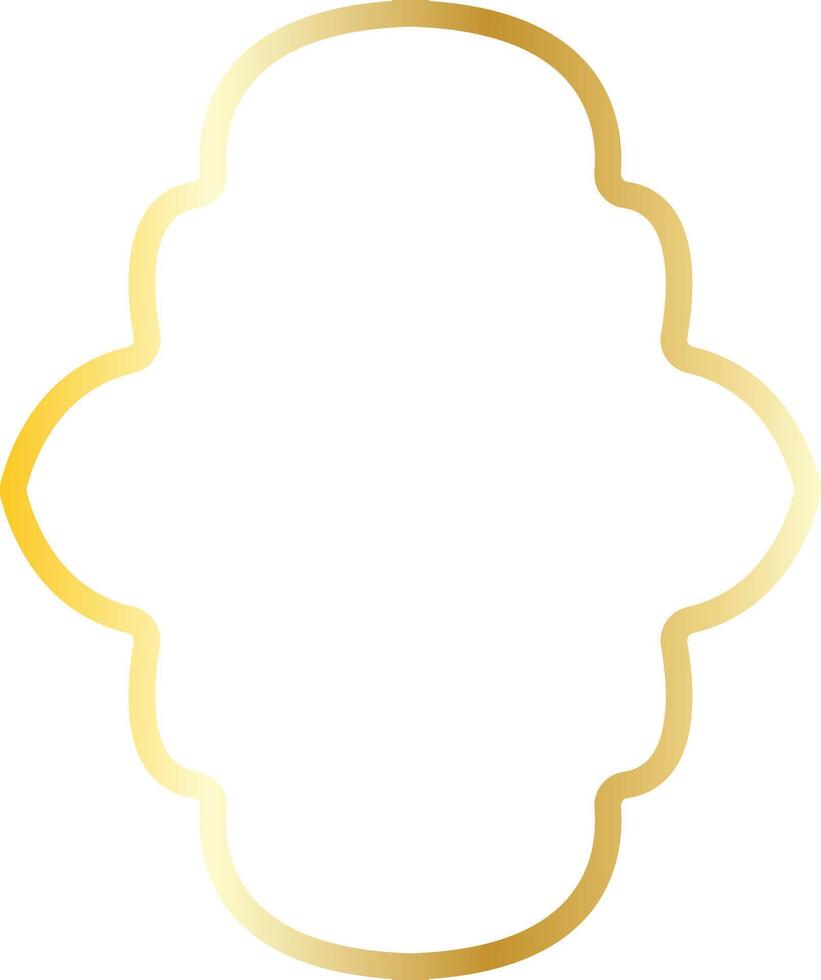Golden Arabic Islamic Frame Isolated on White Background vector