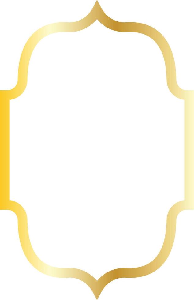 Golden Arabic Islamic Frame in Simple Design vector