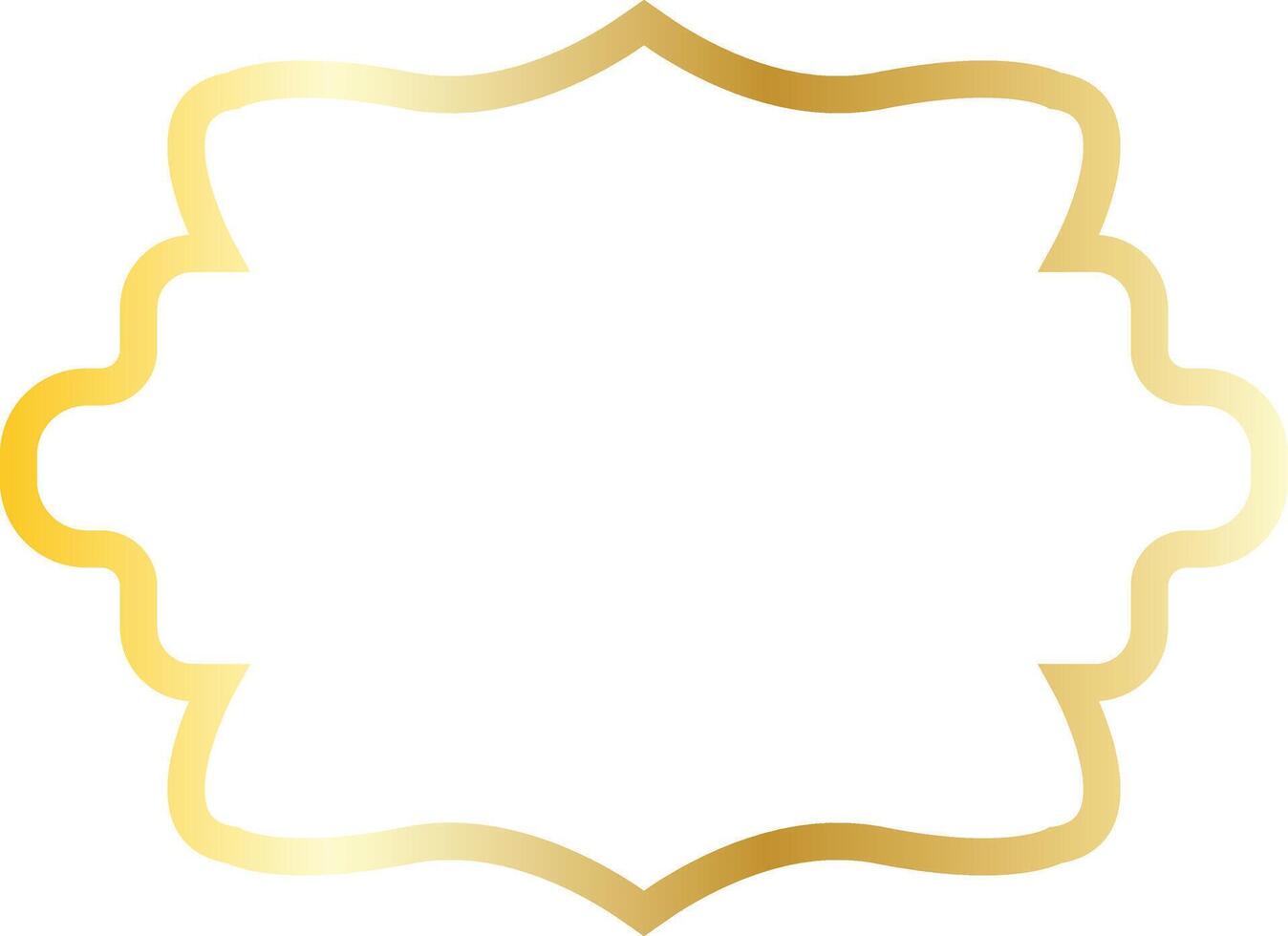 Golden Arabic Islamic Frame with Simple Design. vector