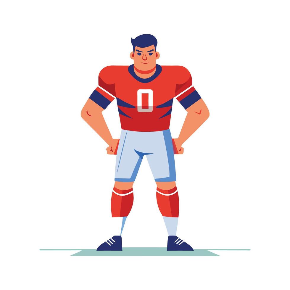 Football Player Concentrating Before the Game vector