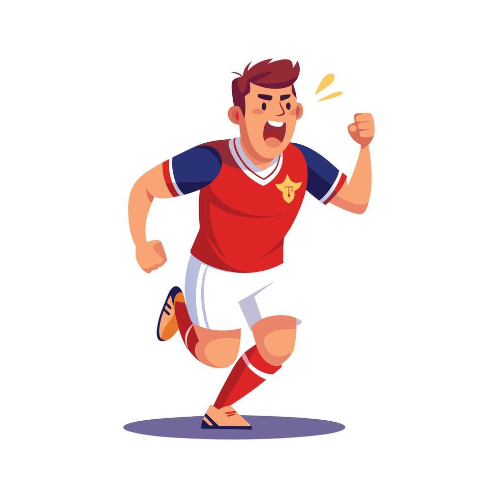 Football Player Showing Anger by Stomping vector