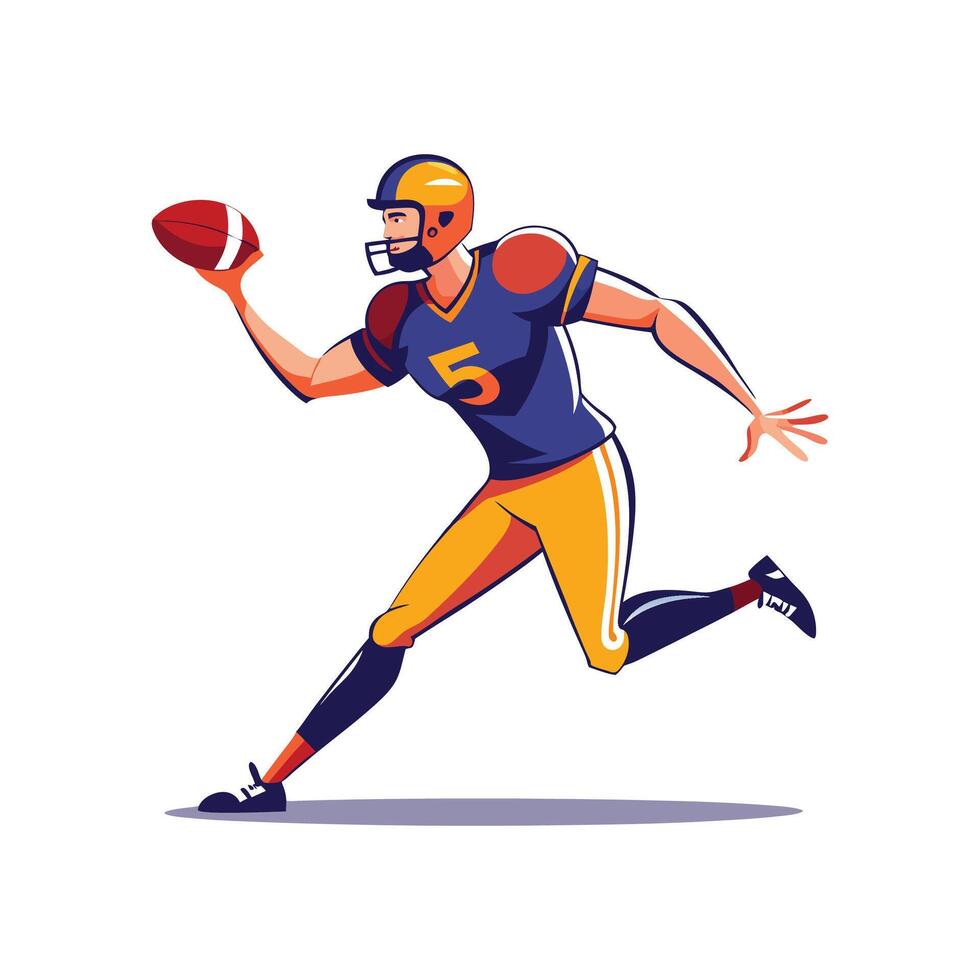 Player Throwing Long Pass to Teammate. vector