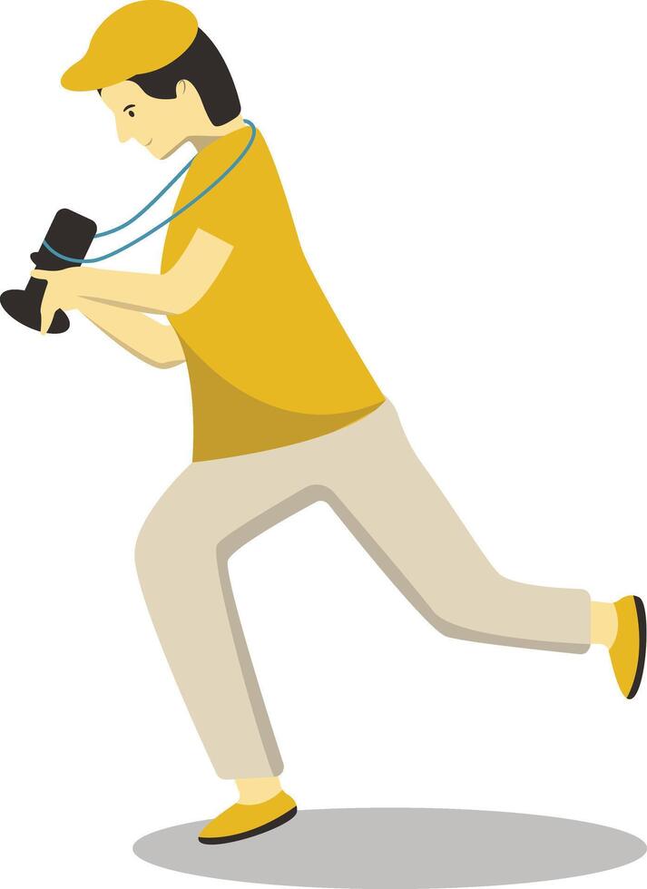 Men Professional Photographer with Cartoon Design vector