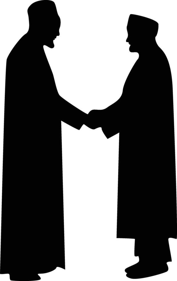 Black Silhouette of Pray Muslim Men vector