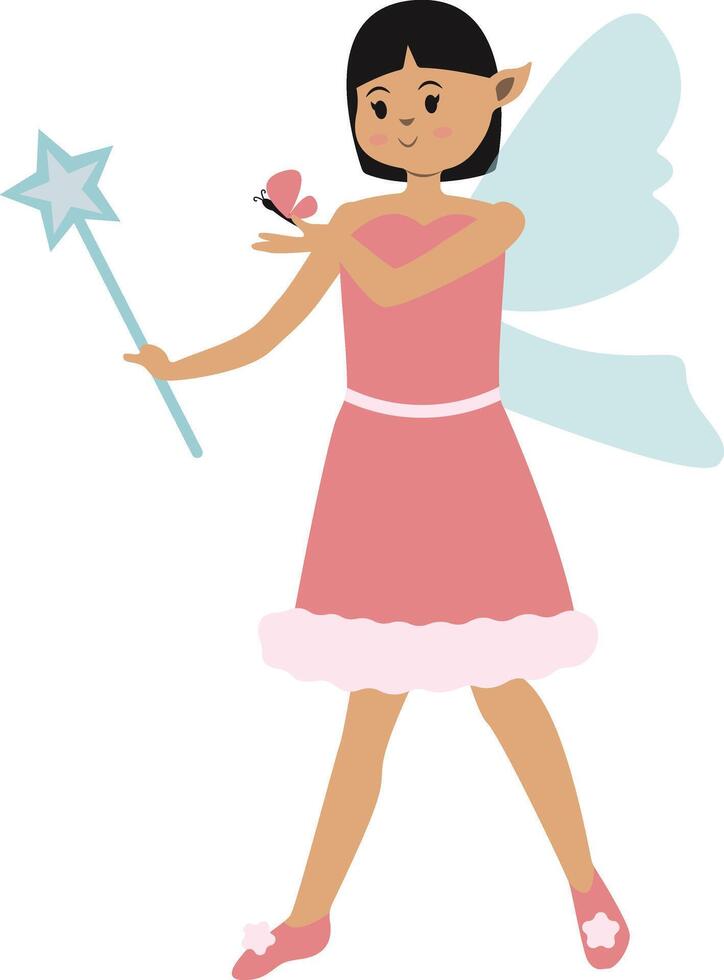 Little Lady Fairy Illustration with Flat Cartoon Design vector