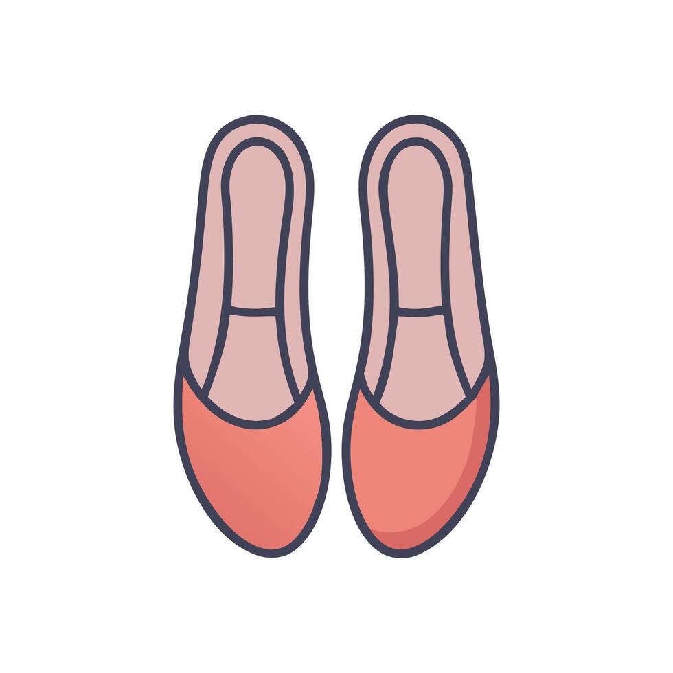 Stylish Ballet Flats Flat Icon Illustration vector