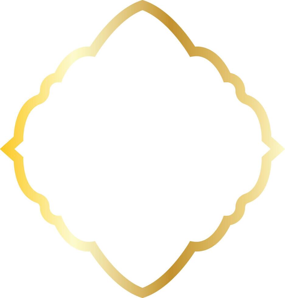 Golden Arabic Islamic Frame in Elegant Design. vector