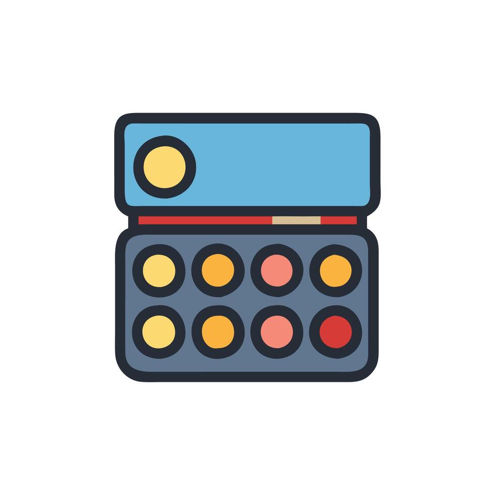 Vibrant Eyeshadow Palette Icon for Makeup vector