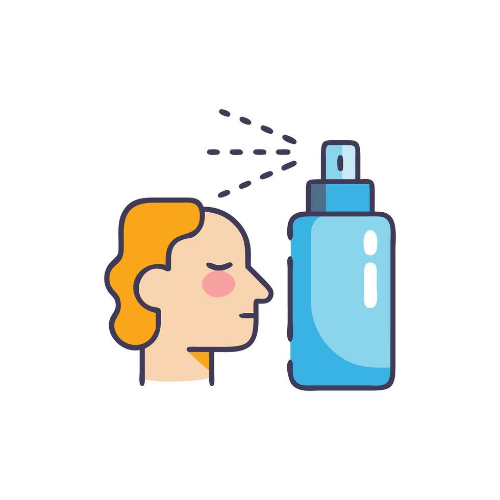 Hydrating Facial Mist Flat Icon vector
