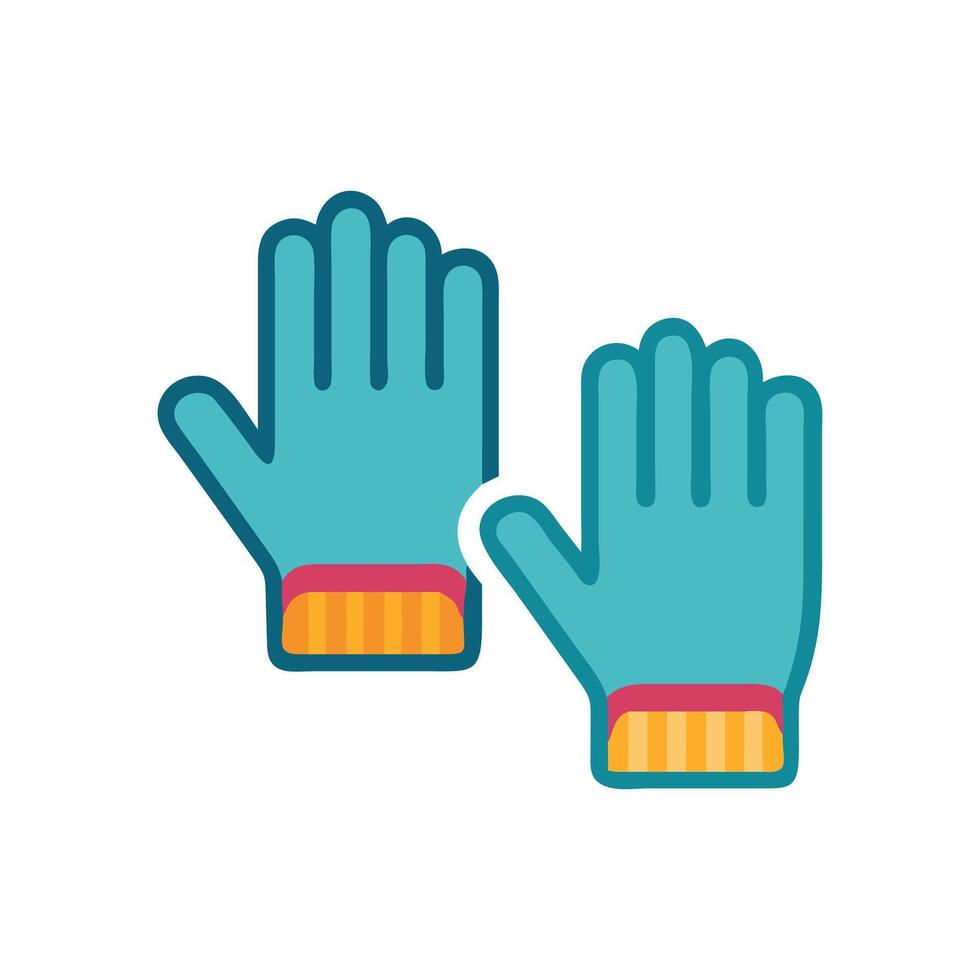 Trendy Gloves Flat Icon Design vector