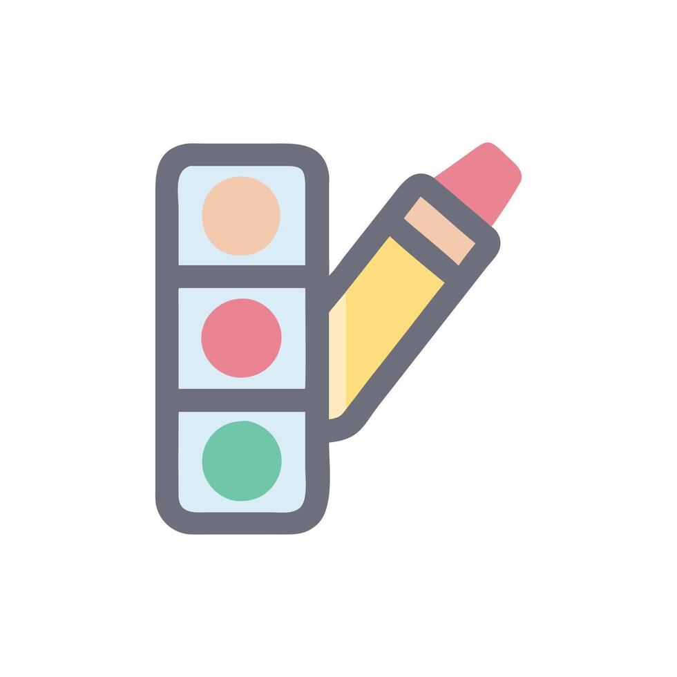 Stylish Highlighter Palette Flat Icon Design vector