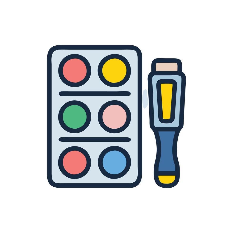 Quality Highlighter Palette Flat Icon Design vector