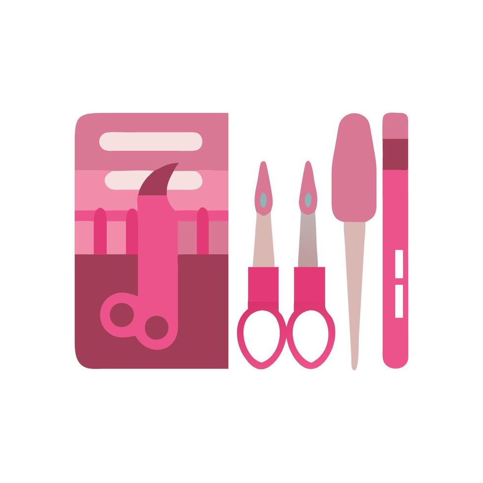 Chic Manicure Set Flat Icon Design vector