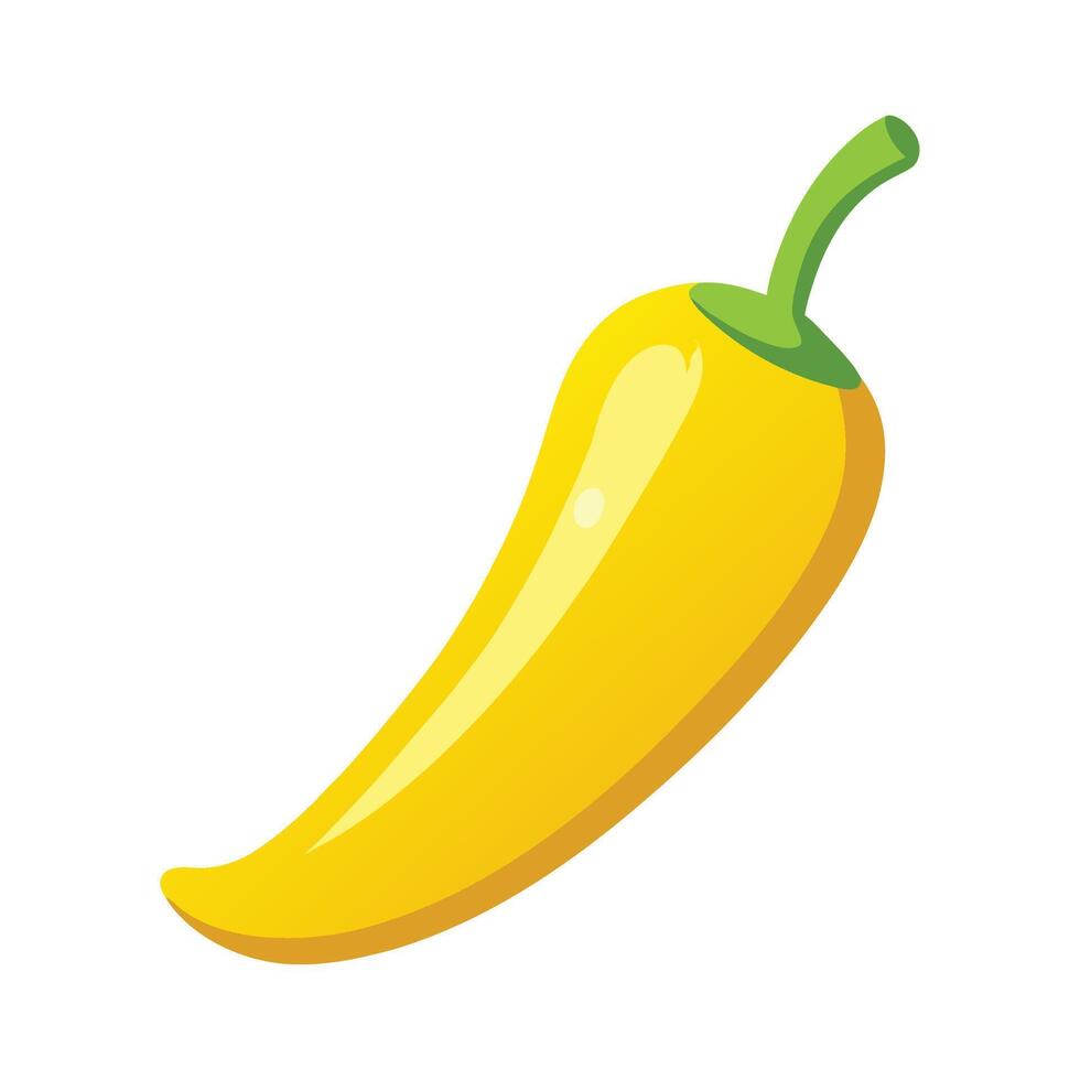 Vibrant Yellow Chili Pepper for Illustrations vector