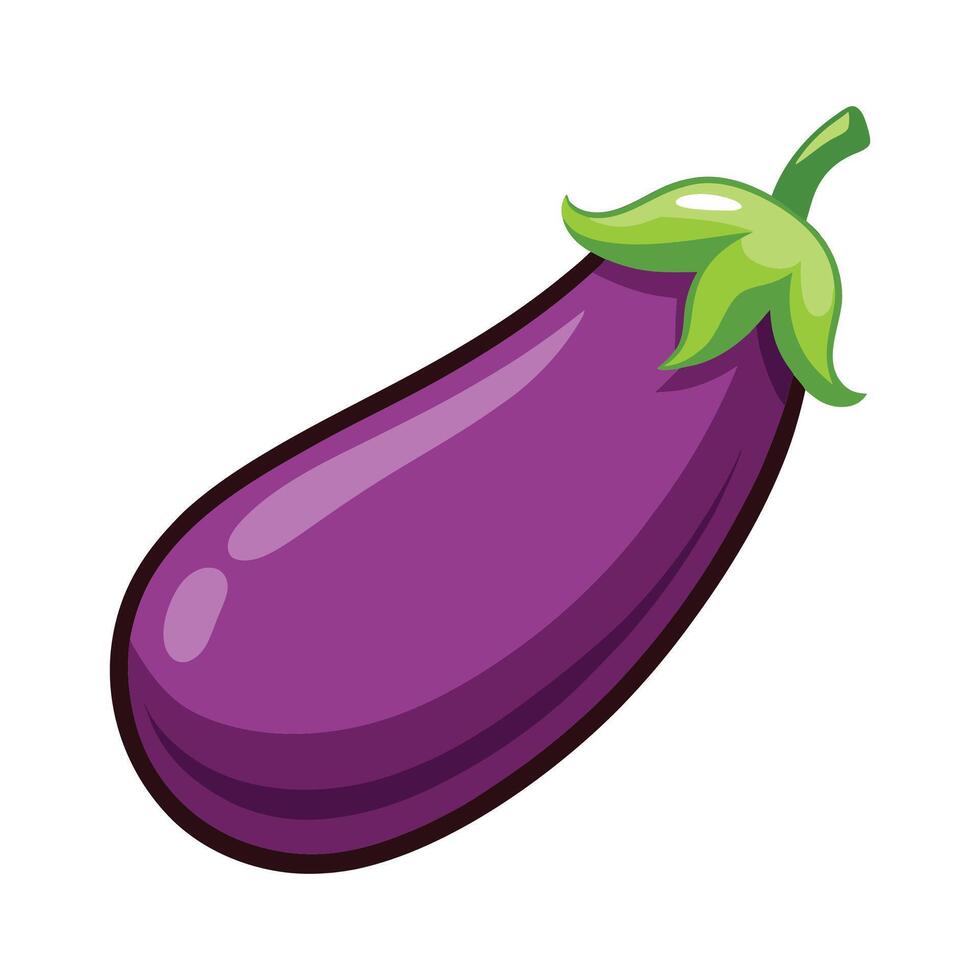 Stylish Eggplant with Glossy Purple Skin Design vector