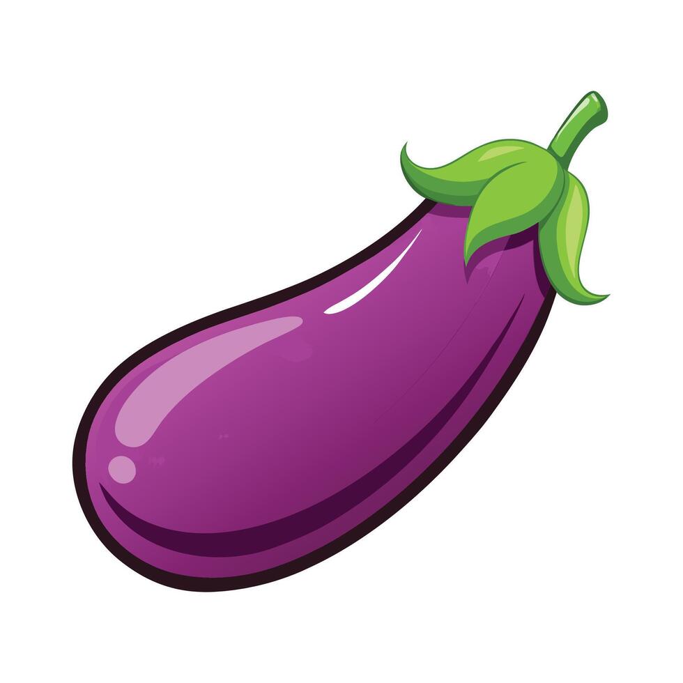 Illustration of MediumSized Eggplant with Glossy Skin vector