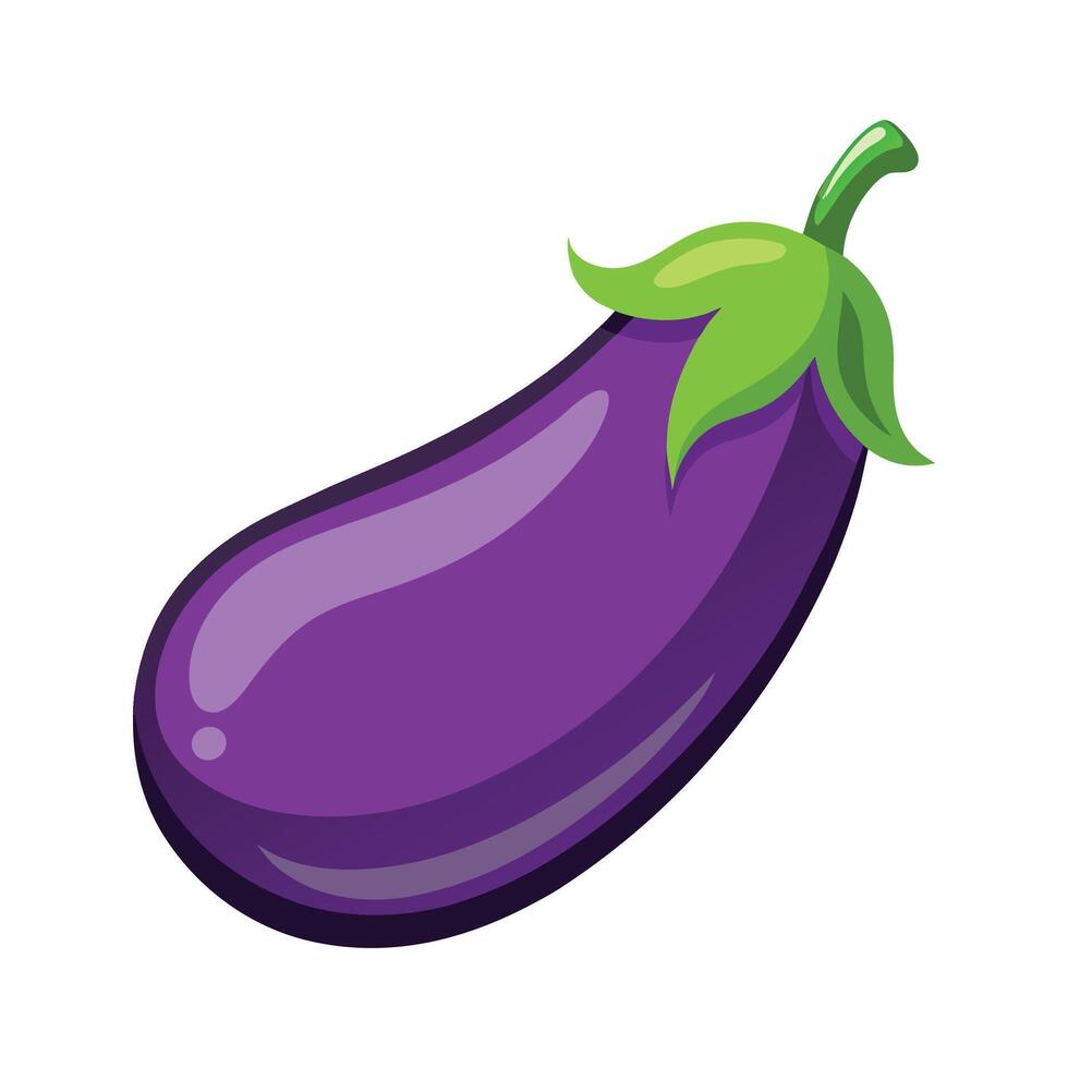 MediumSized Eggplant with Glossy Skin Design vector