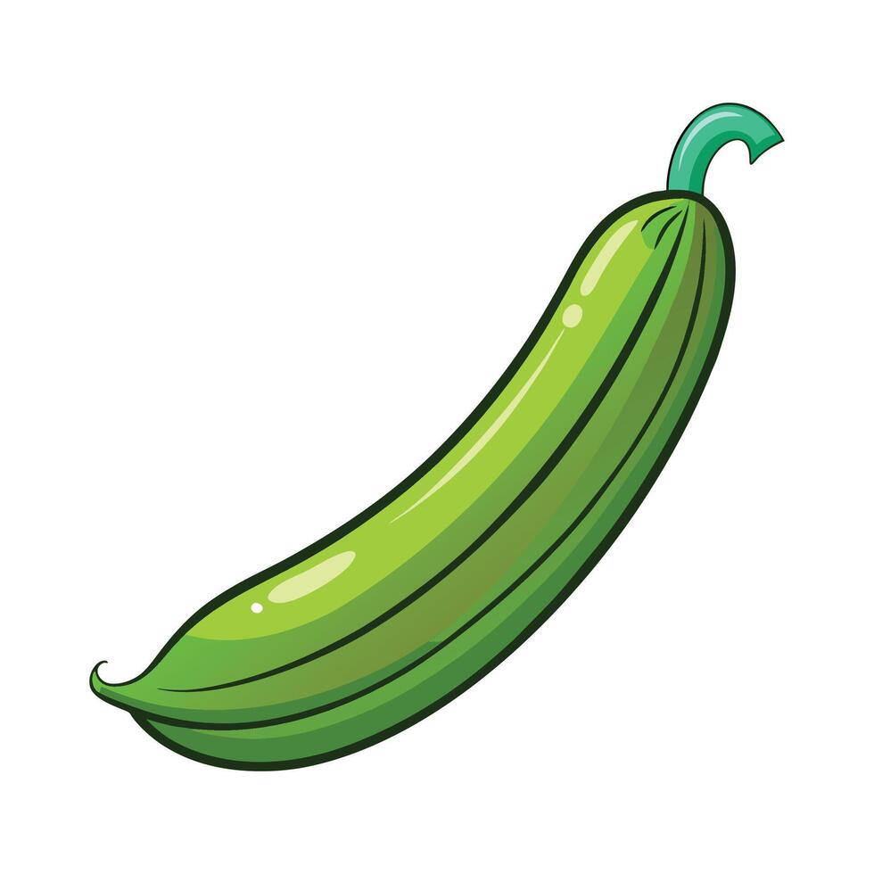 Elegant Green Bean with Slight Arch Design vector