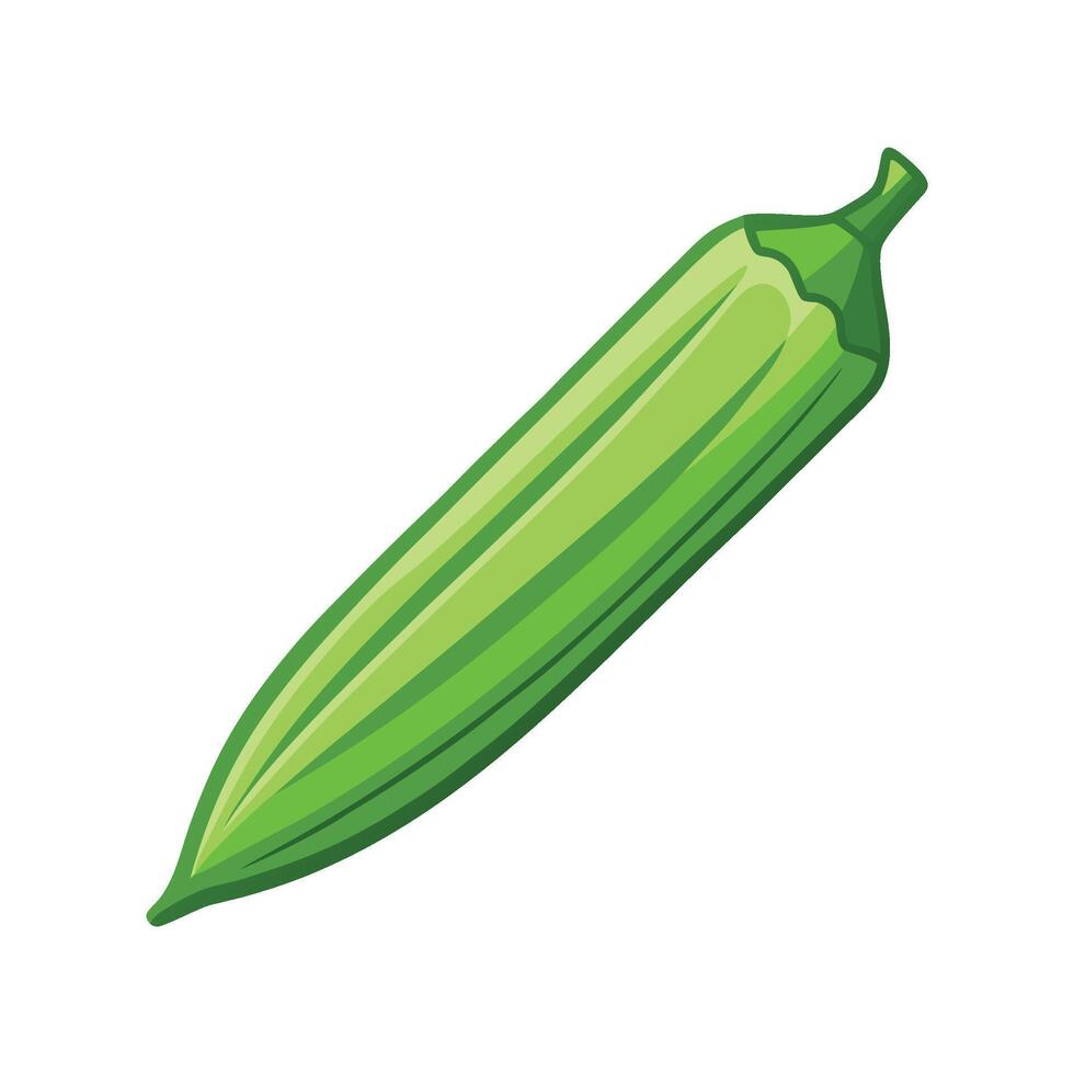 Artistic Okra Pod with Pointed Ends vector