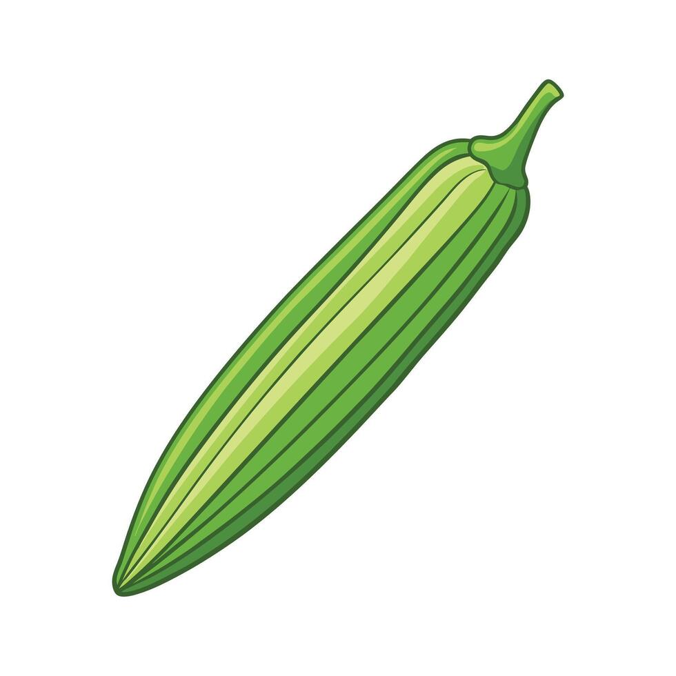 Artistic Okra Pod with Pointed Tip vector