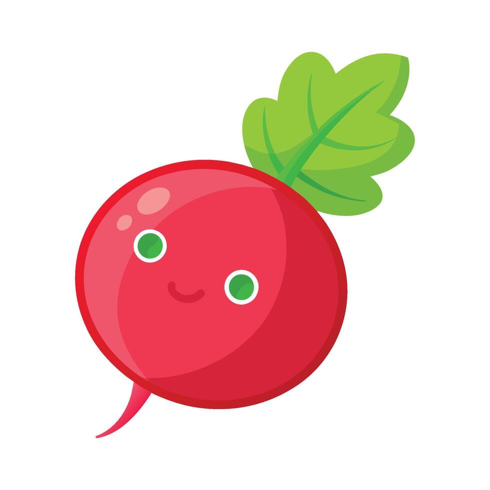 Single Radish with Bright Red Skin vector