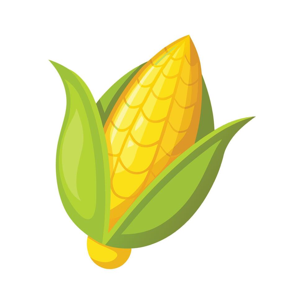 Single Sweet Corn Kernel with Shiny Texture vector