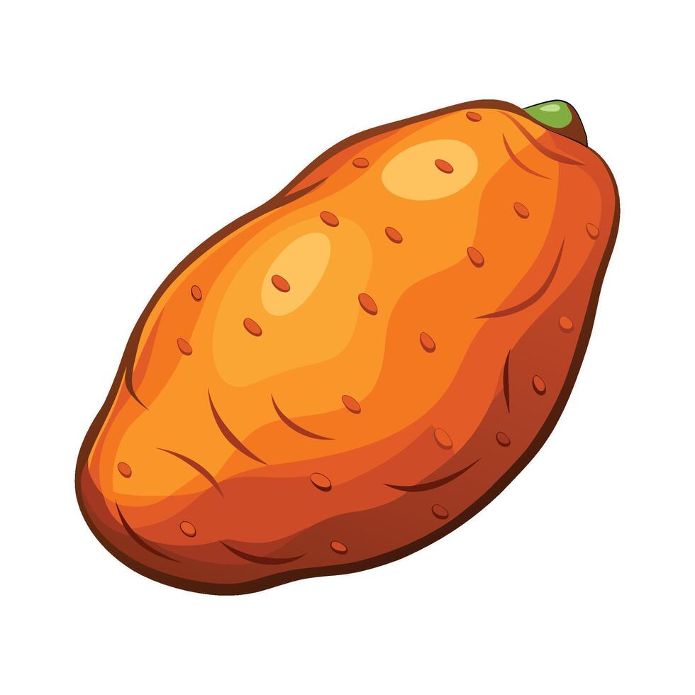 Single Sweet Potato with Irregular Shape vector