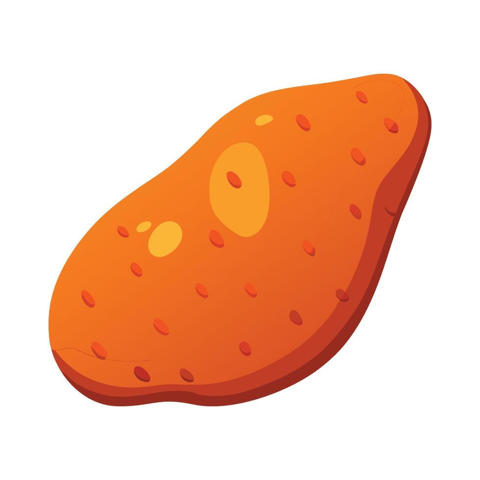 Single Sweet Potato with Irregular Shape. vector