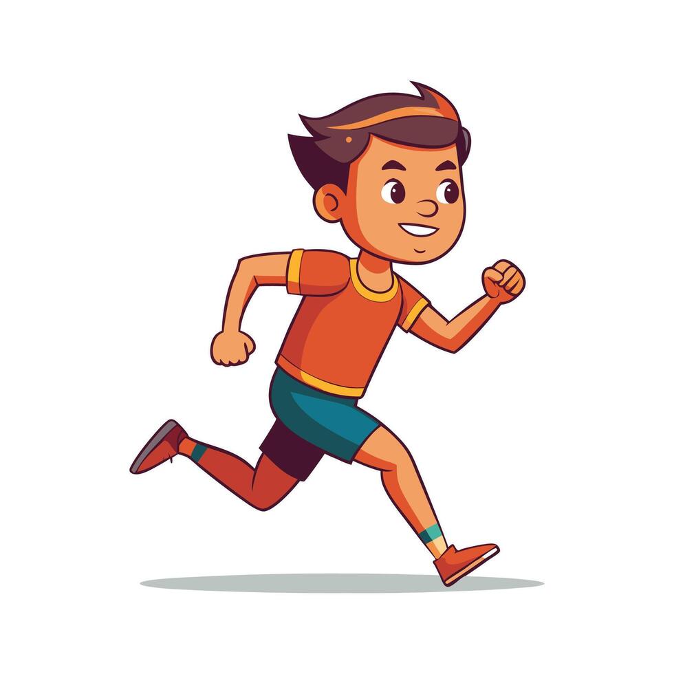 Dynamic Scene of Boy Running Fast vector