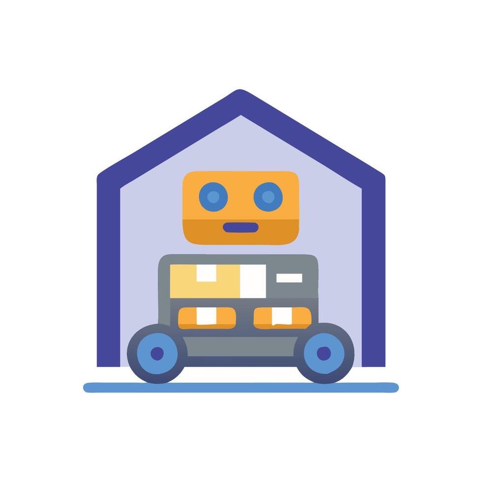 Creative Warehouse Robot Graphic vector