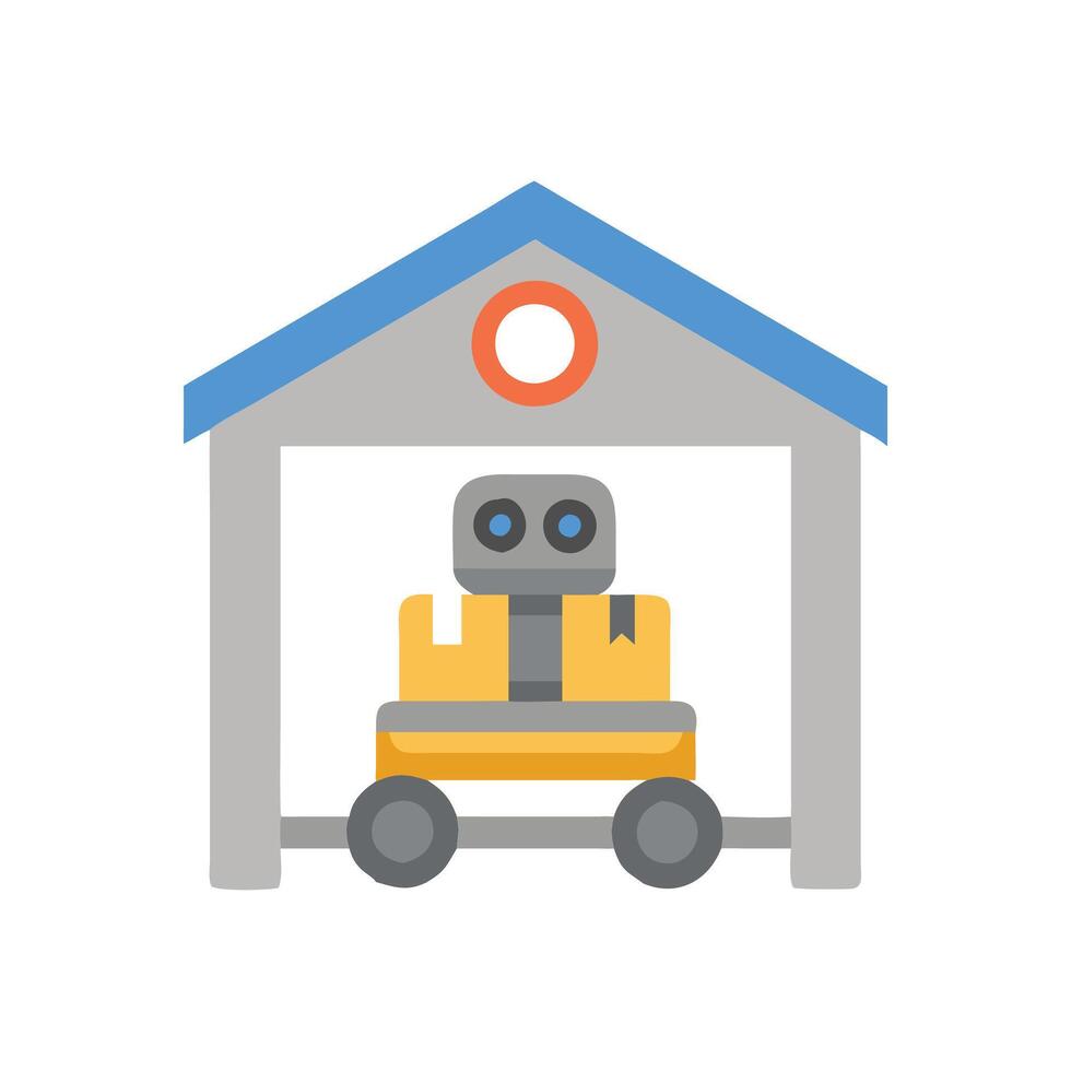 Dynamic Warehouse Robot Illustration vector