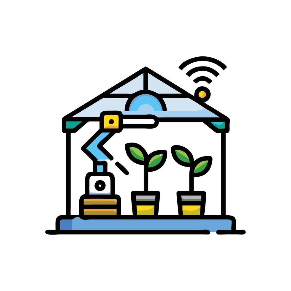 Futuristic Automated Greenhouse Design vector