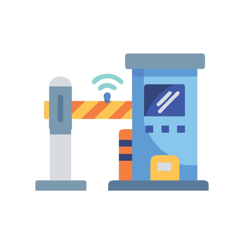 Modern Automated Toll Booth Illustration vector