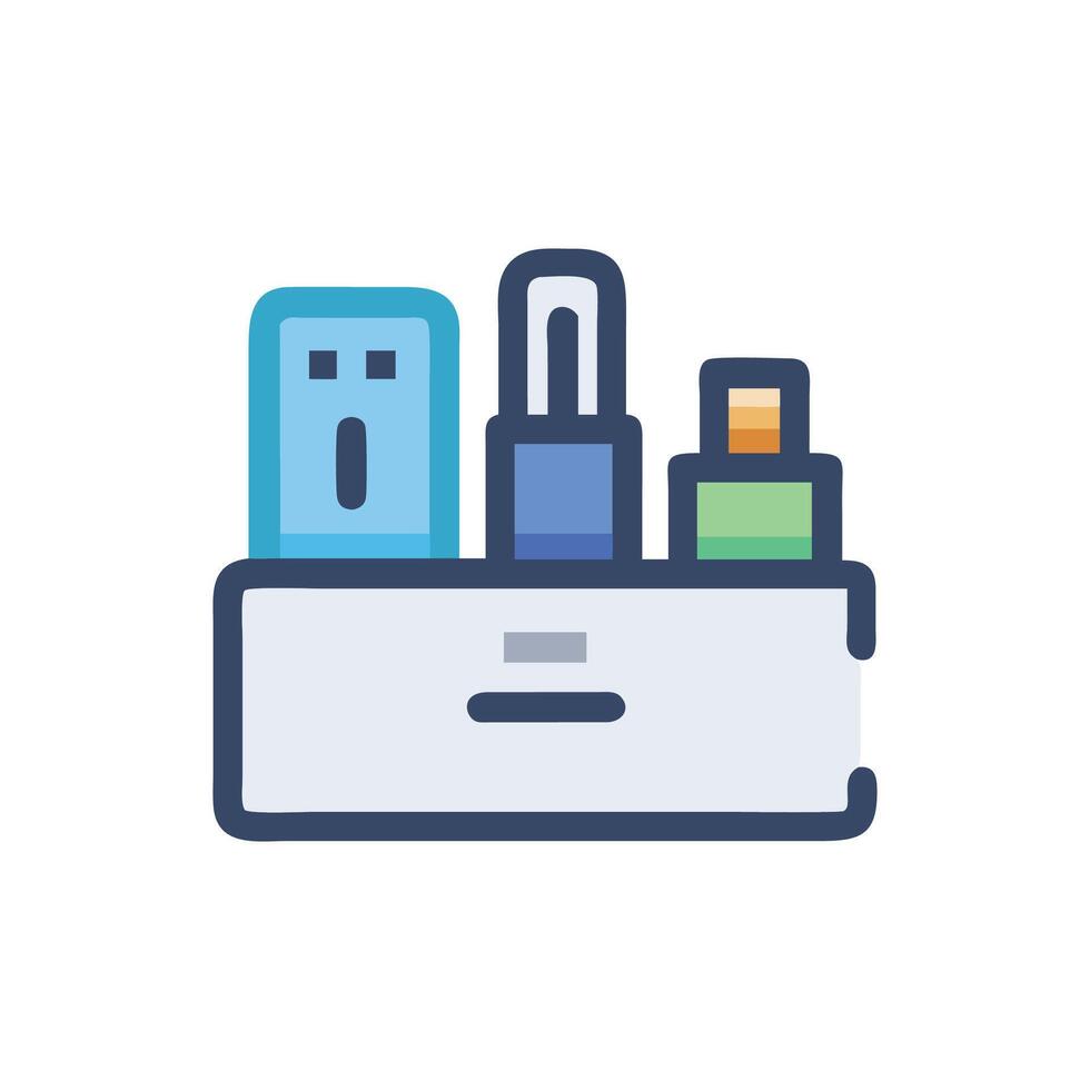 Functional Desk Organizer with Charger vector