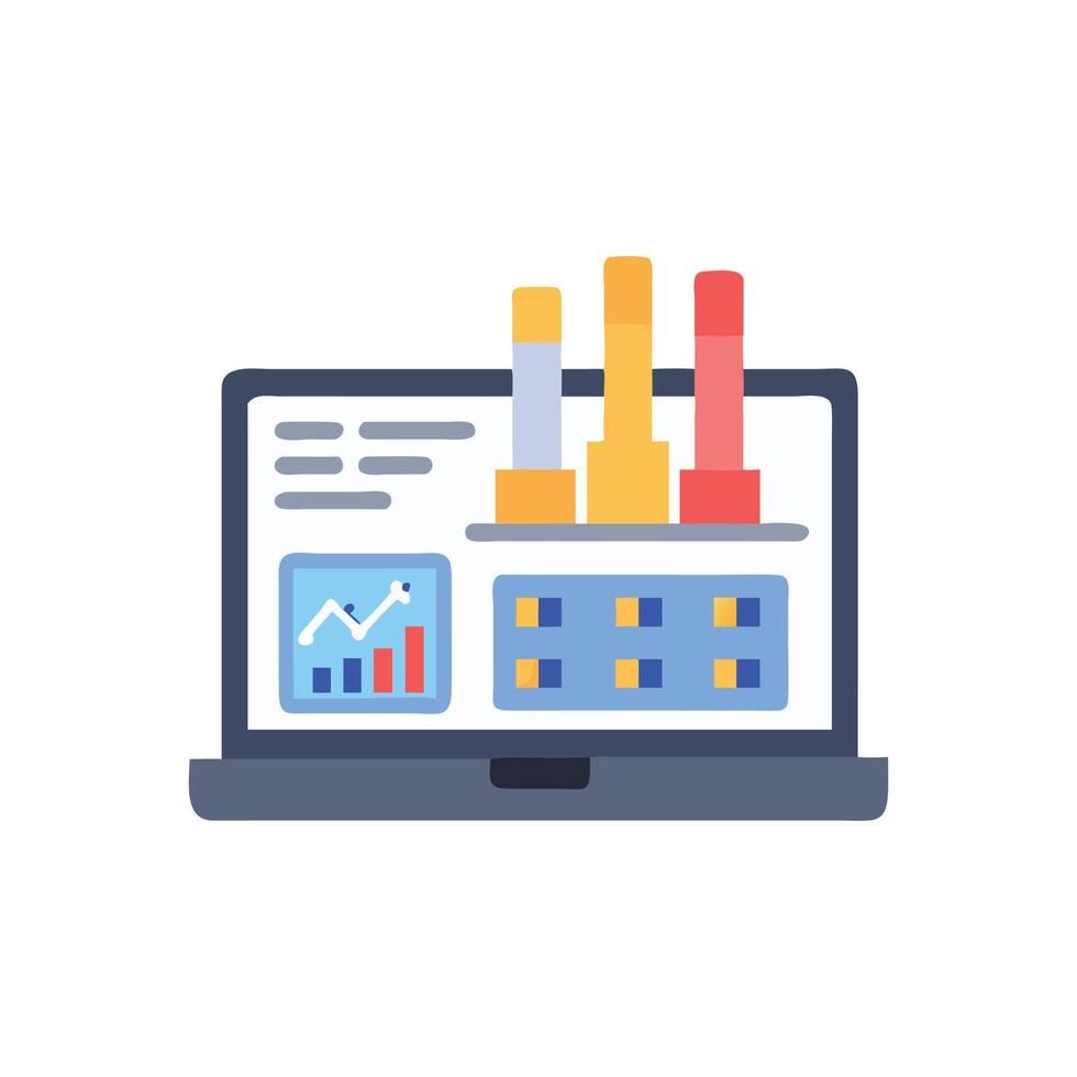 Functional Digital Factory Dashboard Graphic vector