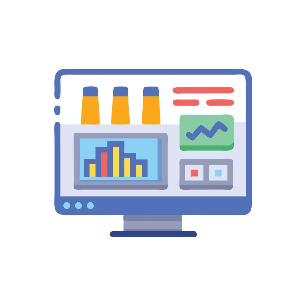 Creative Digital Factory Dashboard Illustration vector