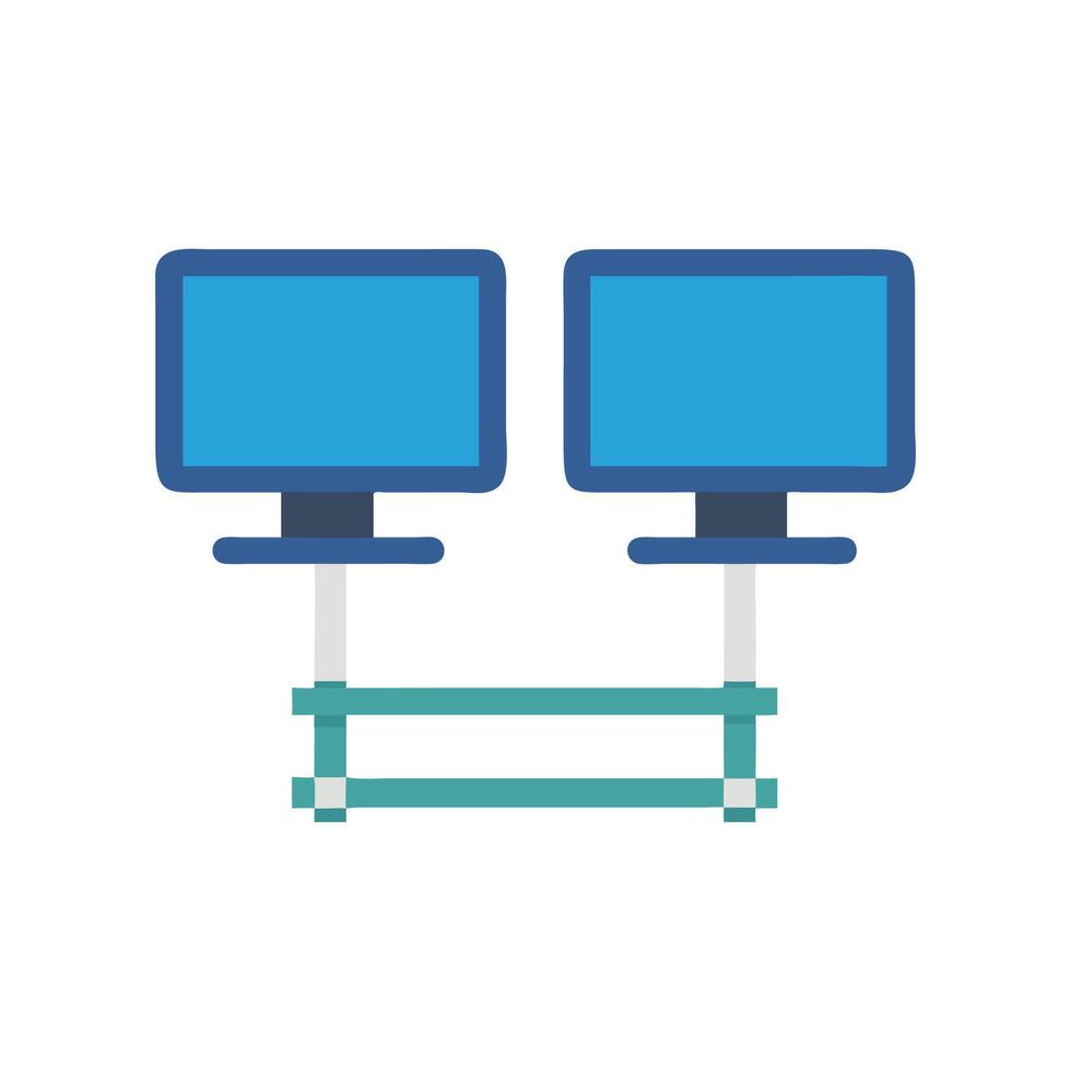 Innovative Dual Monitor Setup Concept vector