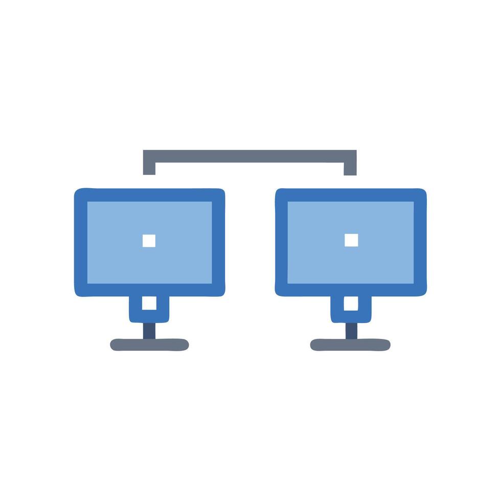 Dynamic Dual Monitor Setup Illustration vector