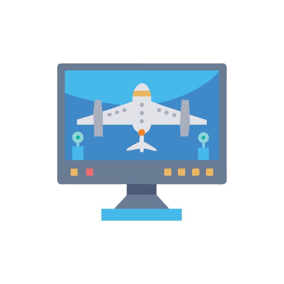 Realistic Flight Simulator Design vector