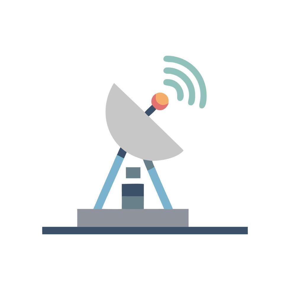 Efficient Ground Station Icon for Communications vector
