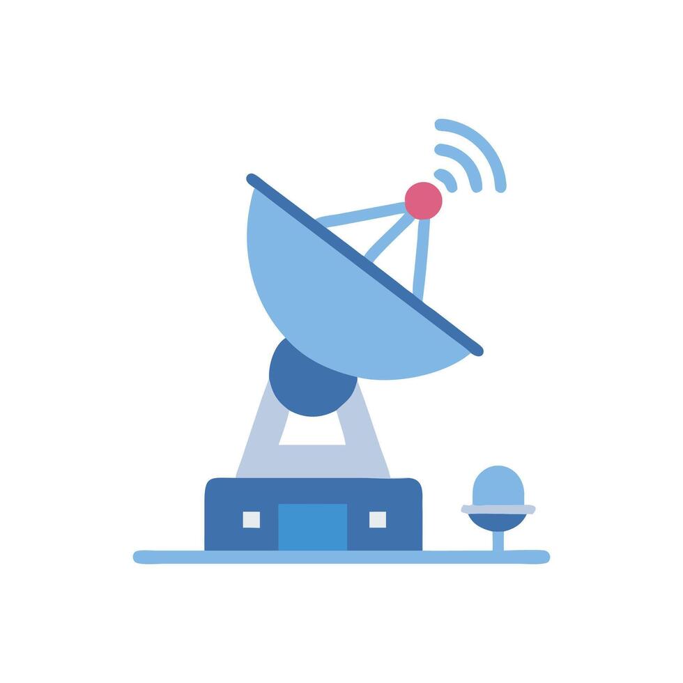 Dynamic Ground Station Icon for Data Transmission vector