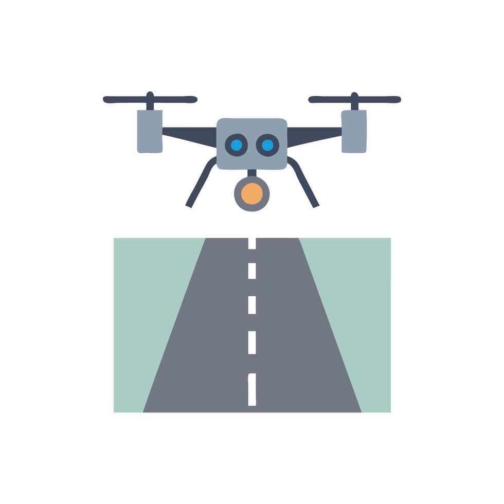 Versatile Highway Surveillance Drone Icon vector