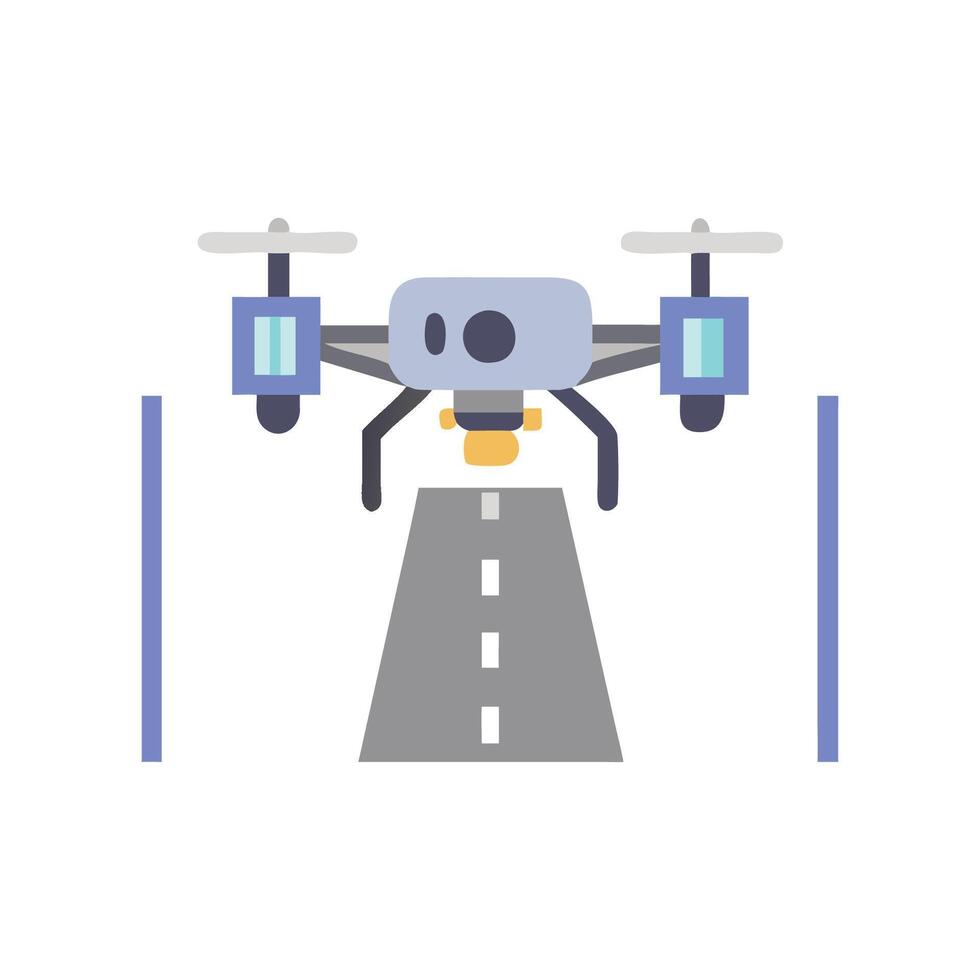 Innovative Highway Surveillance Drone Icon. vector