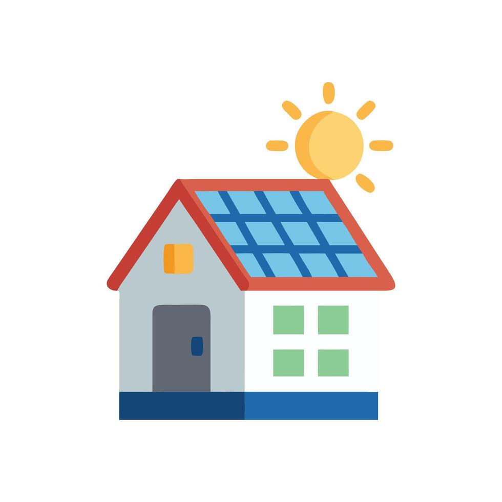 Efficient Home Solar Panel Design vector