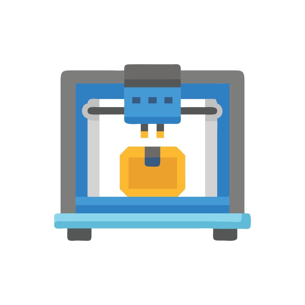 Industrial 3D Printer Icon for Manufacturing vector