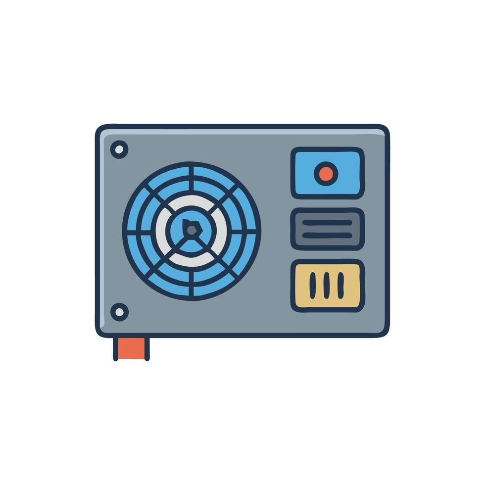 Dynamic Power Supply Unit Illustration vector