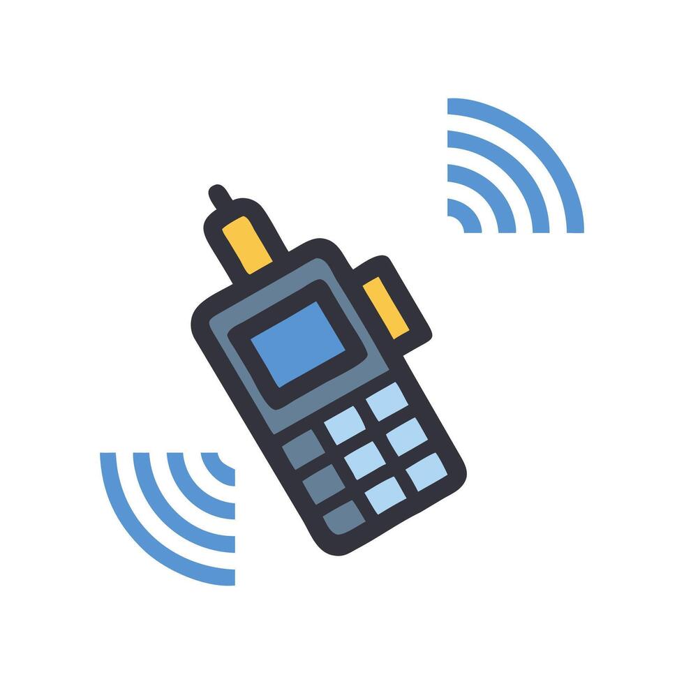 Stylish Satellite Phone Icon Design vector