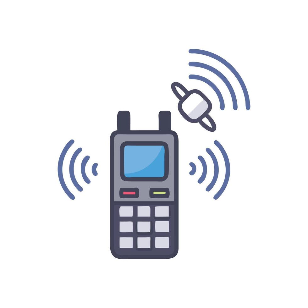Robust Satellite Phone Icon for Adventures vector