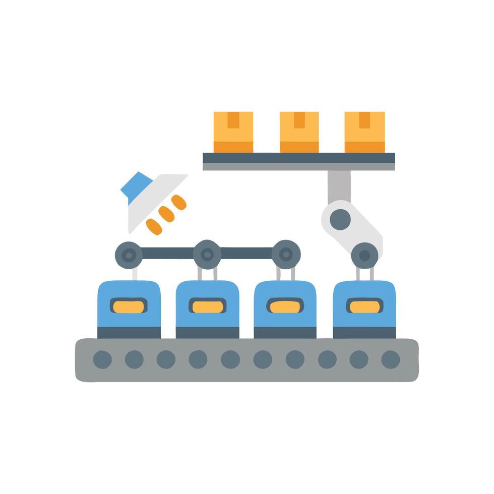 Dynamic Smart Assembly Line Illustration vector