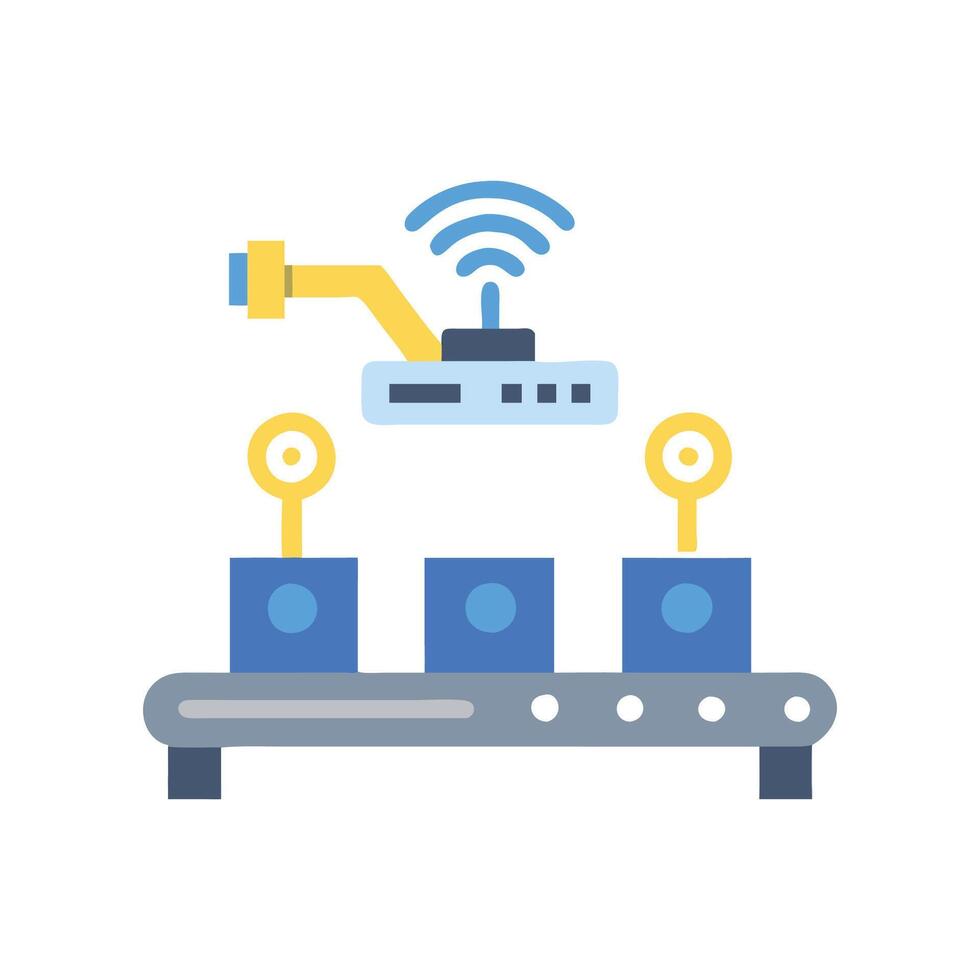 Smart Assembly Line Icon for Production vector
